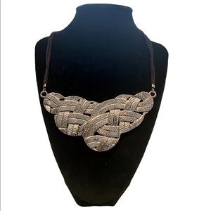 Antique silver statement necklace